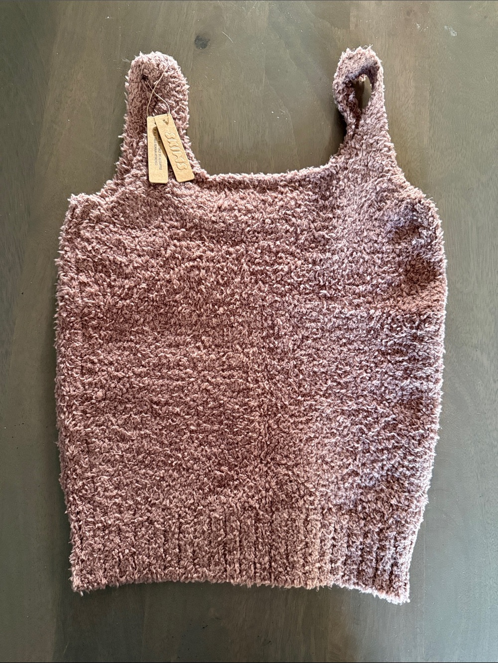 SKIMS Cozy Plush Tank Top - Mauve Pink size small